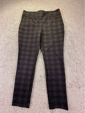NWOT Dahlia Women’s Pants Size Large Black, Gray Check Tapered